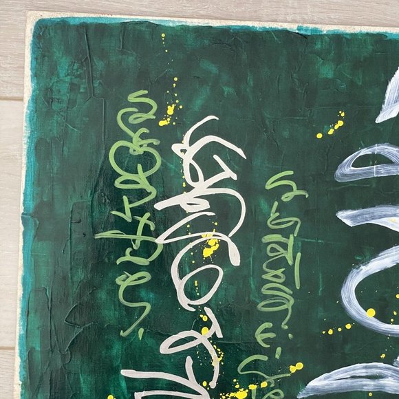 PROCLAMATION Original Wall Art Handmade Mixed Media Asian Fusion Painting 16x20 - Picture 8 of 10